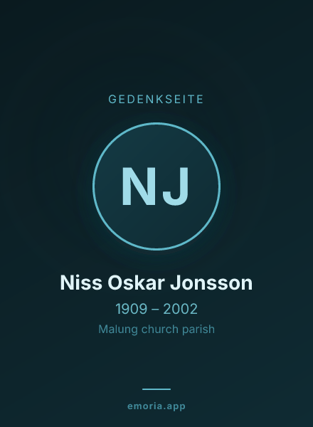 Gedenkportrait von Niss Oskar Jonsson