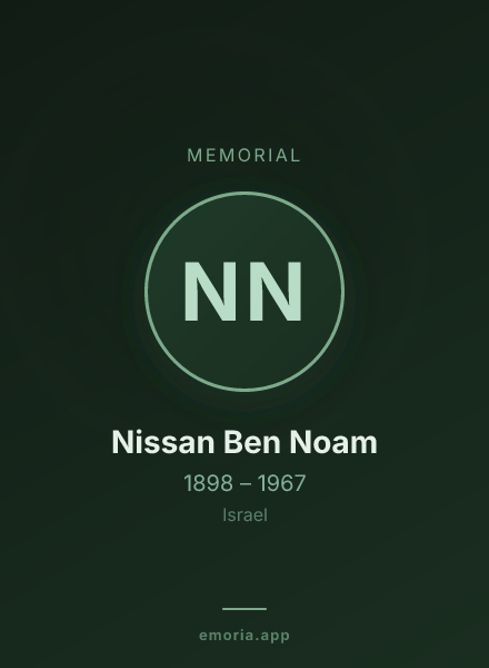 Memorial portrait of Nissan Ben Noam