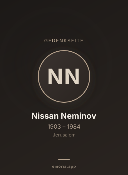 Gedenkportrait von Nissan Neminov