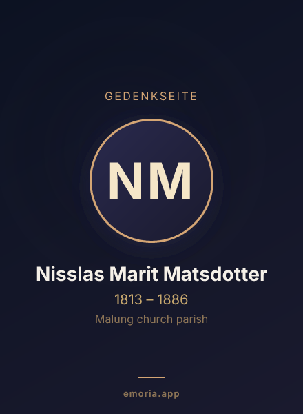 Gedenkportrait von Nisslas Marit Matsdotter