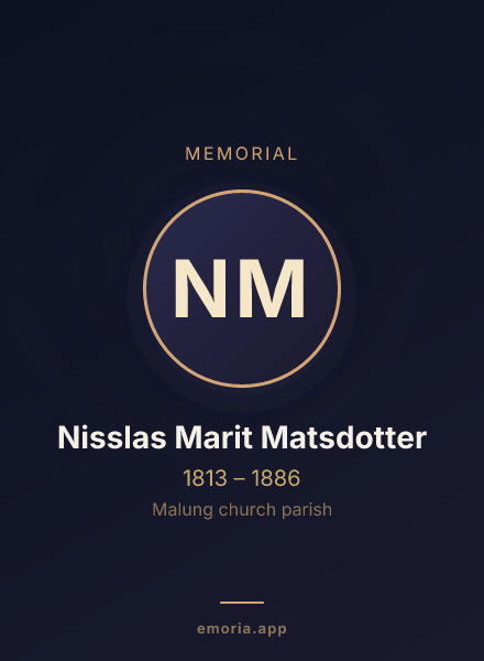 Memorial portrait of Nisslas Marit Matsdotter