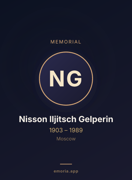 Memorial portrait of Nisson Iljitsch Gelperin