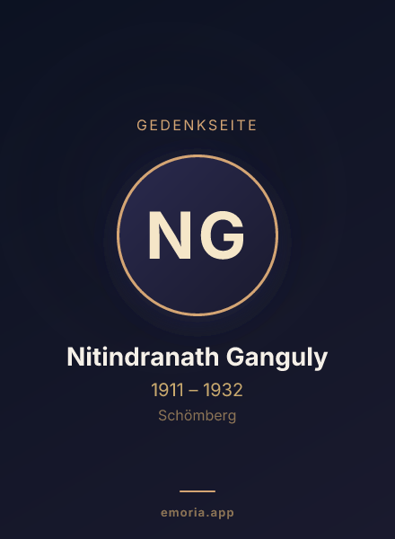 Gedenkportrait von Nitindranath Ganguly