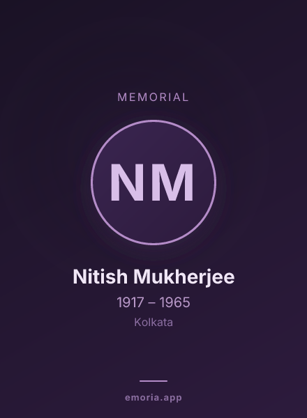Memorial portrait of Nitish Mukherjee