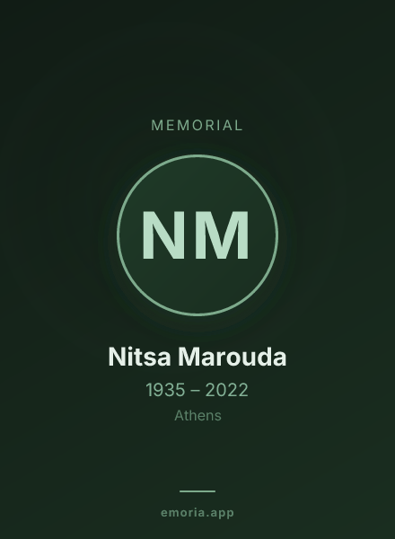 Memorial portrait of Nitsa Marouda