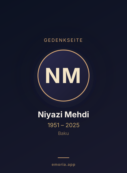 Gedenkportrait von Niyazi Mehdi