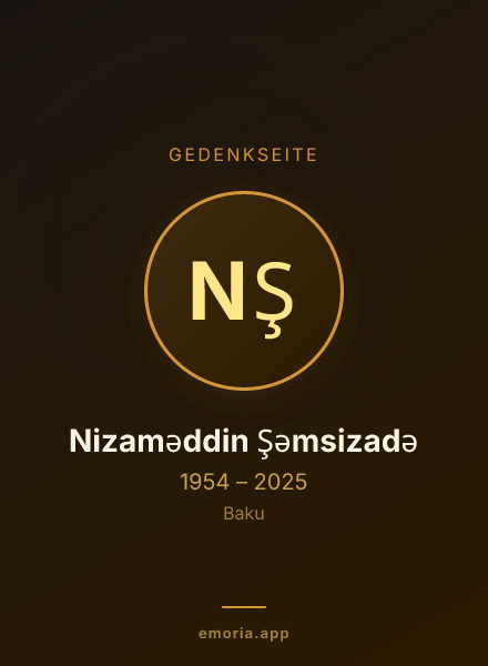 Gedenkportrait von Nizaməddin Şəmsizadə
