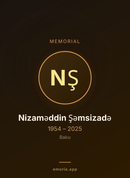 Memorial portrait of Nizaməddin Şəmsizadə