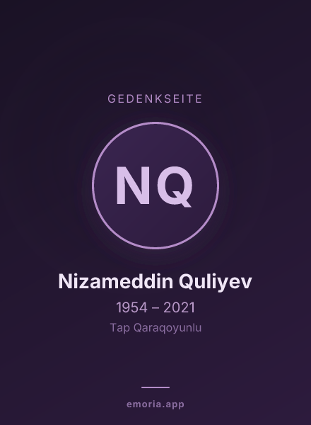 Gedenkportrait von Nizameddin Quliyev