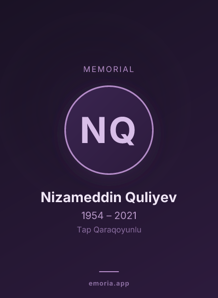Memorial portrait of Nizameddin Quliyev