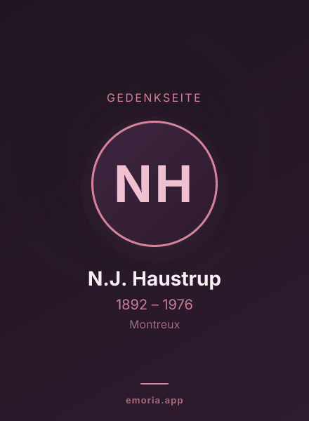 Gedenkportrait von N.J. Haustrup