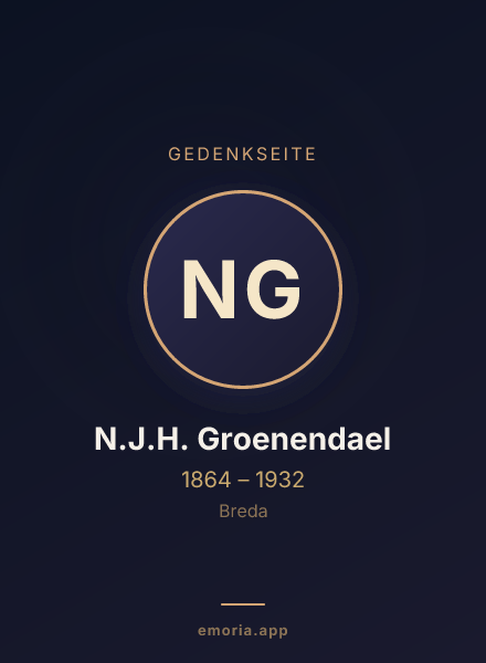 Gedenkportrait von N.J.H. Groenendael