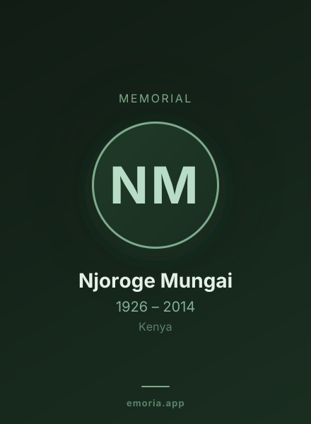 Memorial portrait of Njoroge Mungai