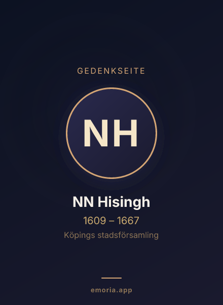 Gedenkportrait von NN Hisingh