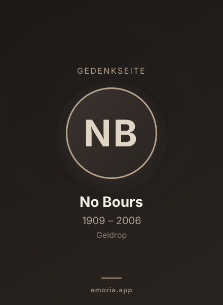 Gedenkportrait von No Bours