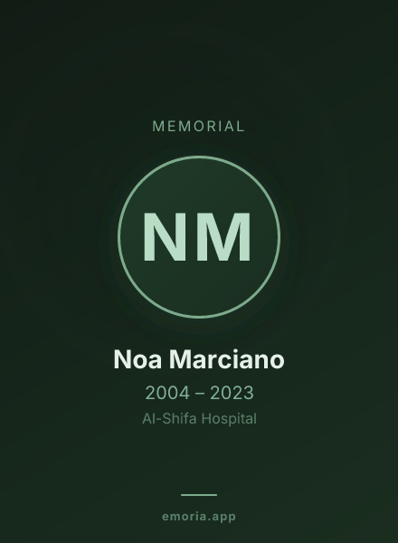 Memorial portrait of Noa Marciano