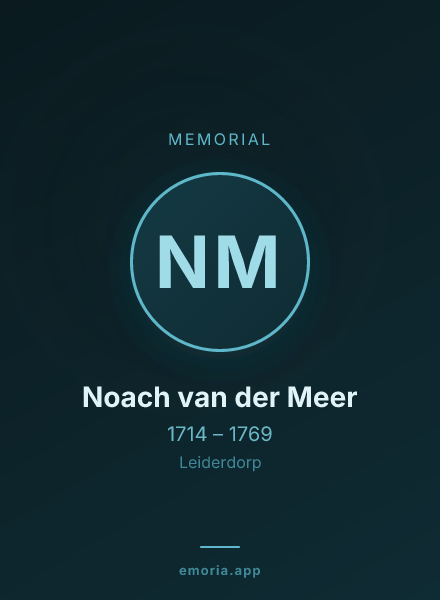 Memorial portrait of Noach van der Meer