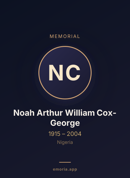 Memorial portrait of Noah Arthur William Cox-George