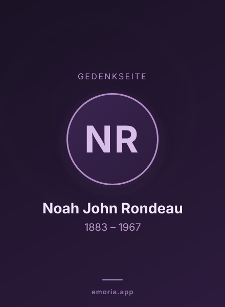 Gedenkportrait von Noah John Rondeau