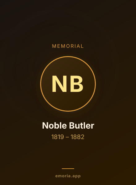 Memorial portrait of Noble Butler