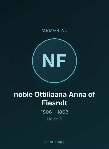 Memorial portrait of noble Ottiliaana Anna of Fieandt