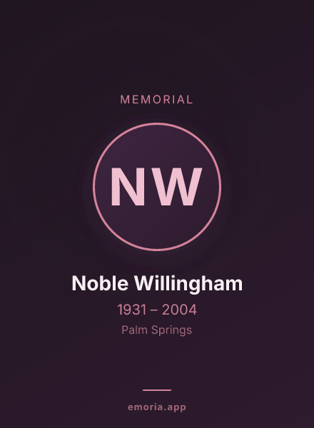 Memorial portrait of Noble Willingham