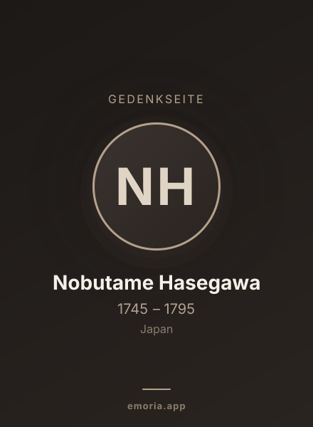 Gedenkportrait von Nobutame Hasegawa