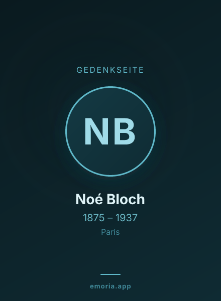 Gedenkportrait von Noé Bloch