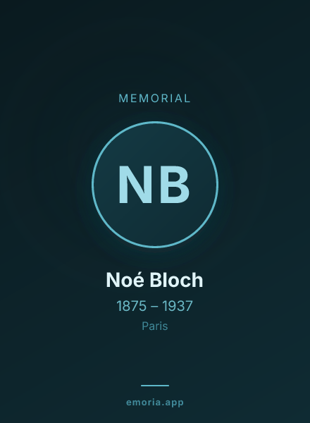 Memorial portrait of Noé Bloch