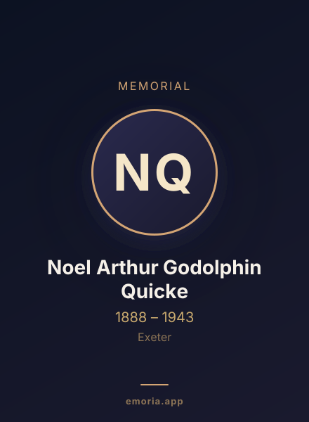 Memorial portrait of Noel Arthur Godolphin Quicke