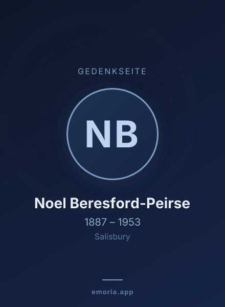 Gedenkportrait von Noel Beresford-Peirse