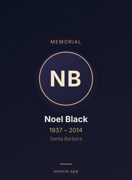 Memorial portrait of Noel Black