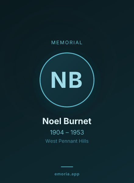 Memorial portrait of Noel Burnet