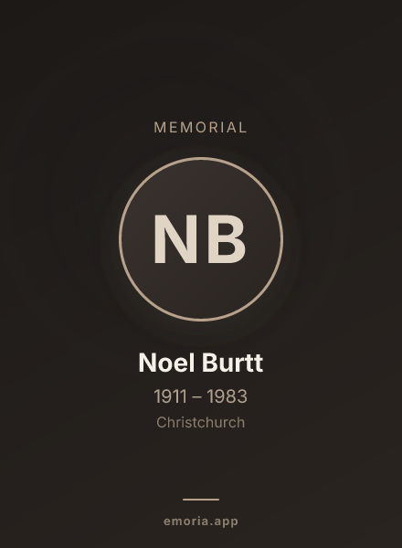 Memorial portrait of Noel Burtt