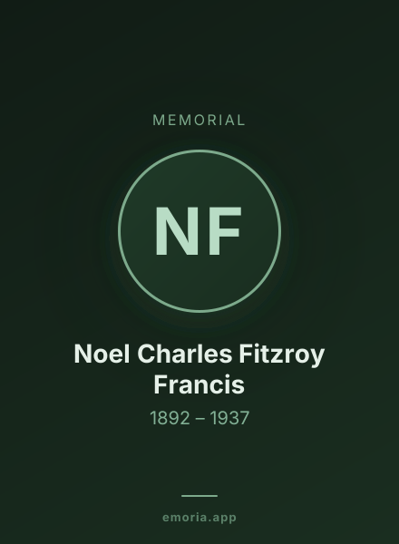 Memorial portrait of Noel Charles Fitzroy Francis