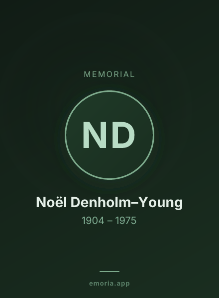 Memorial portrait of Noël Denholm–Young