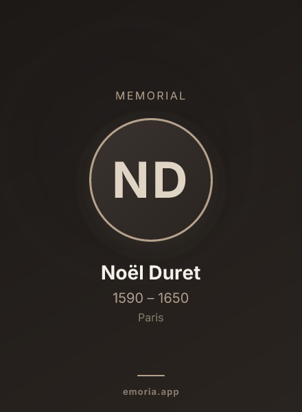 Memorial portrait of Noël Duret