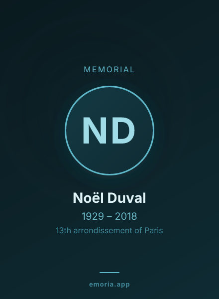 Memorial portrait of Noël Duval