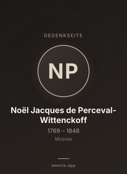 Gedenkportrait von Noël Jacques de Perceval-Wittenckoff