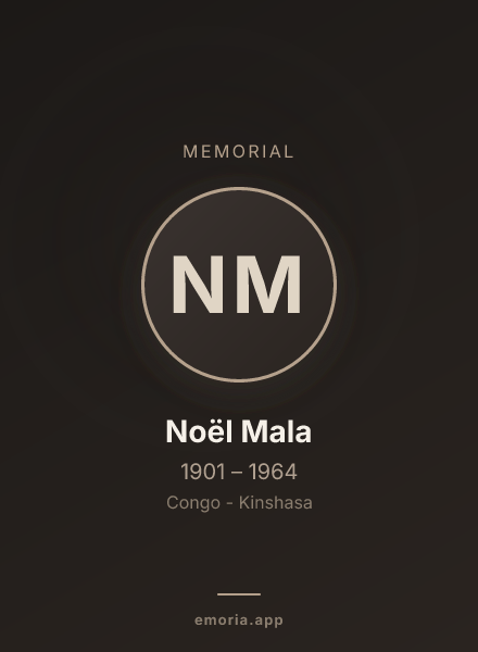 Memorial portrait of Noël Mala