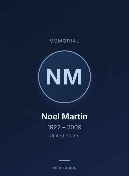 Memorial portrait of Noel Martin