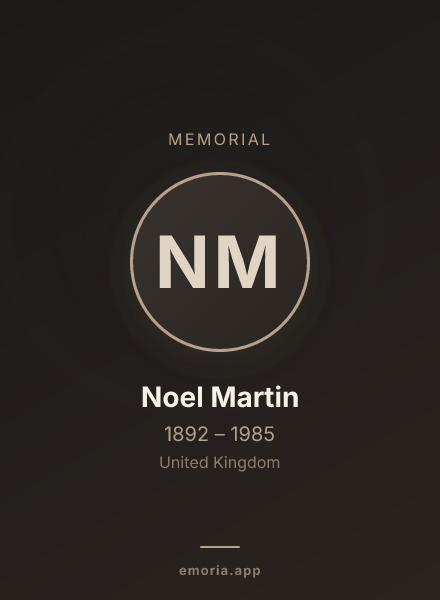 Memorial portrait of Noel Martin