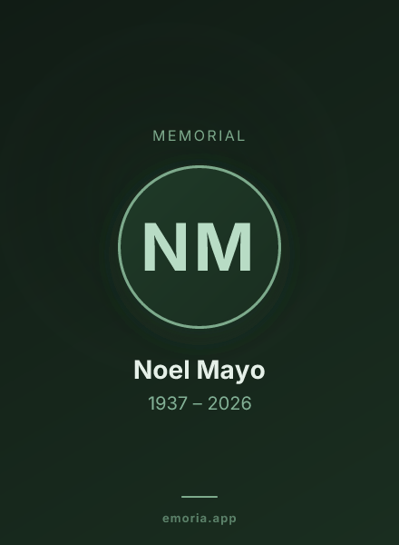 Memorial portrait of Noel Mayo