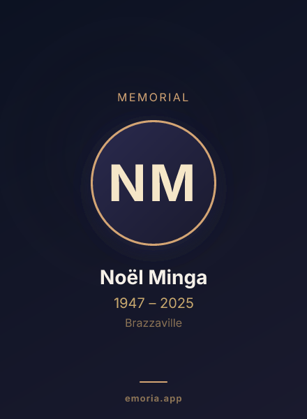Memorial portrait of Noël Minga