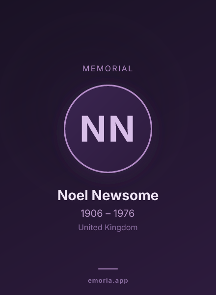 Memorial portrait of Noel Newsome
