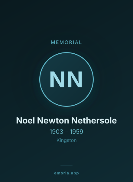 Memorial portrait of Noel Newton Nethersole
