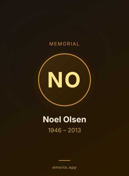 Memorial portrait of Noel Olsen