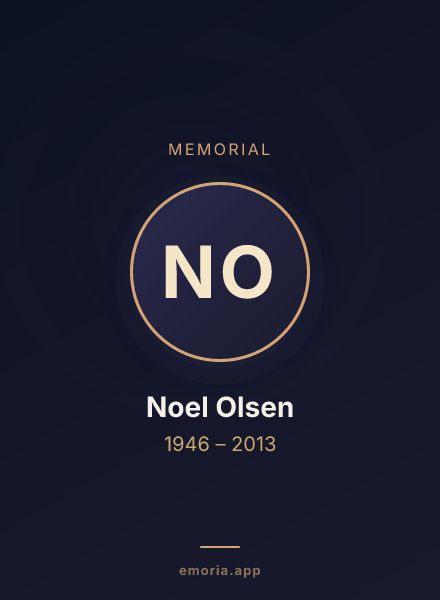 Memorial portrait of Noel Olsen