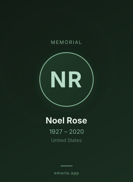 Memorial portrait of Noel Rose