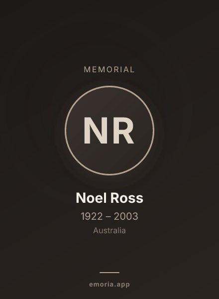 Memorial portrait of Noel Ross